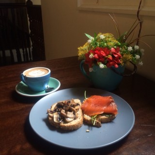 Smoked salmon cream cheese and mushrooms on toast - Tanjong Pagar's Drury Lane (Tanjong Pagar)|Singapore