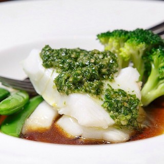 Steamed fillet of Chilean seabass with ginger-coriander pesto and sup - Bukit Bintang / Fisherman's Cove (Bukit Bintang)|Klang Valley