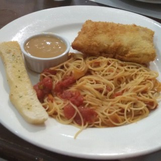 Golden Crusted Chicken Ham and Cheese Crepe with Angel Hair Pomodoro - dari The Old Spaghetti House (Ortigas) di Ortigas |Metro Manila