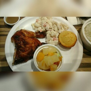 Honey Roast and Rum Chicken w/ rice, chicken macaroni and fruit salad - Ermita's Kenny Rogers Roasters (Ermita)|Metro Manila